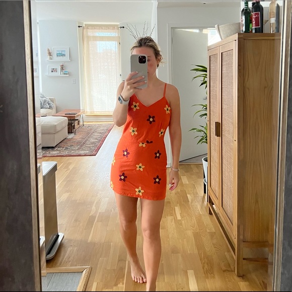 Y2K Floral Embroidered Dress - Picture 1 of 3